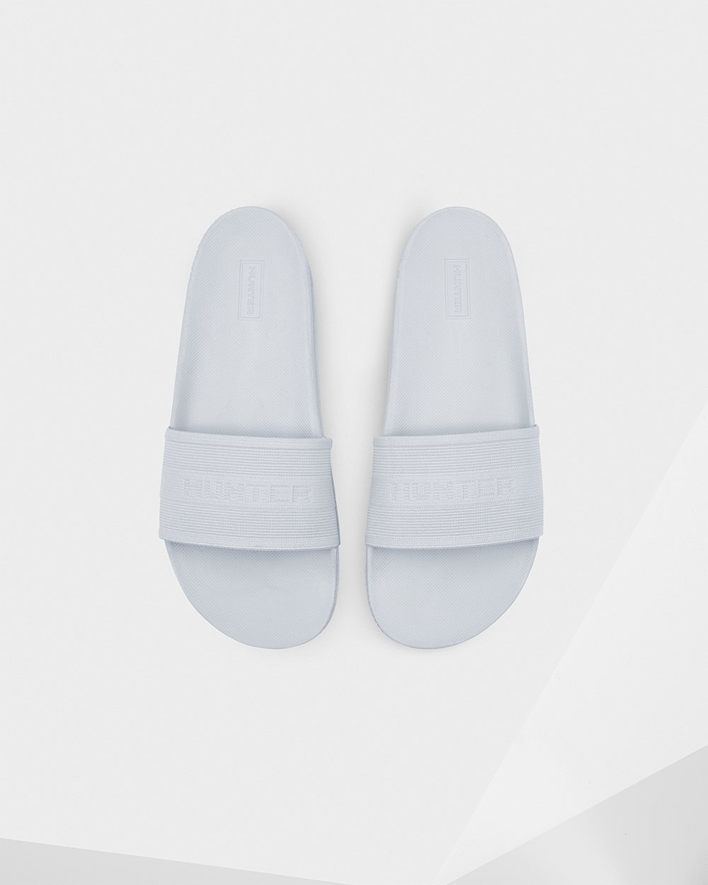 Hunter Original Elastic Slides - Shop Online Womens Grey/Blue - STIDPA543